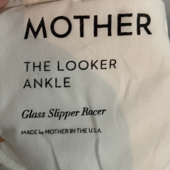 MOTHER JEANS white with navy tuxedo stripes THE LOOKER Ankle sz 26 EUC - Picture 4 of 9